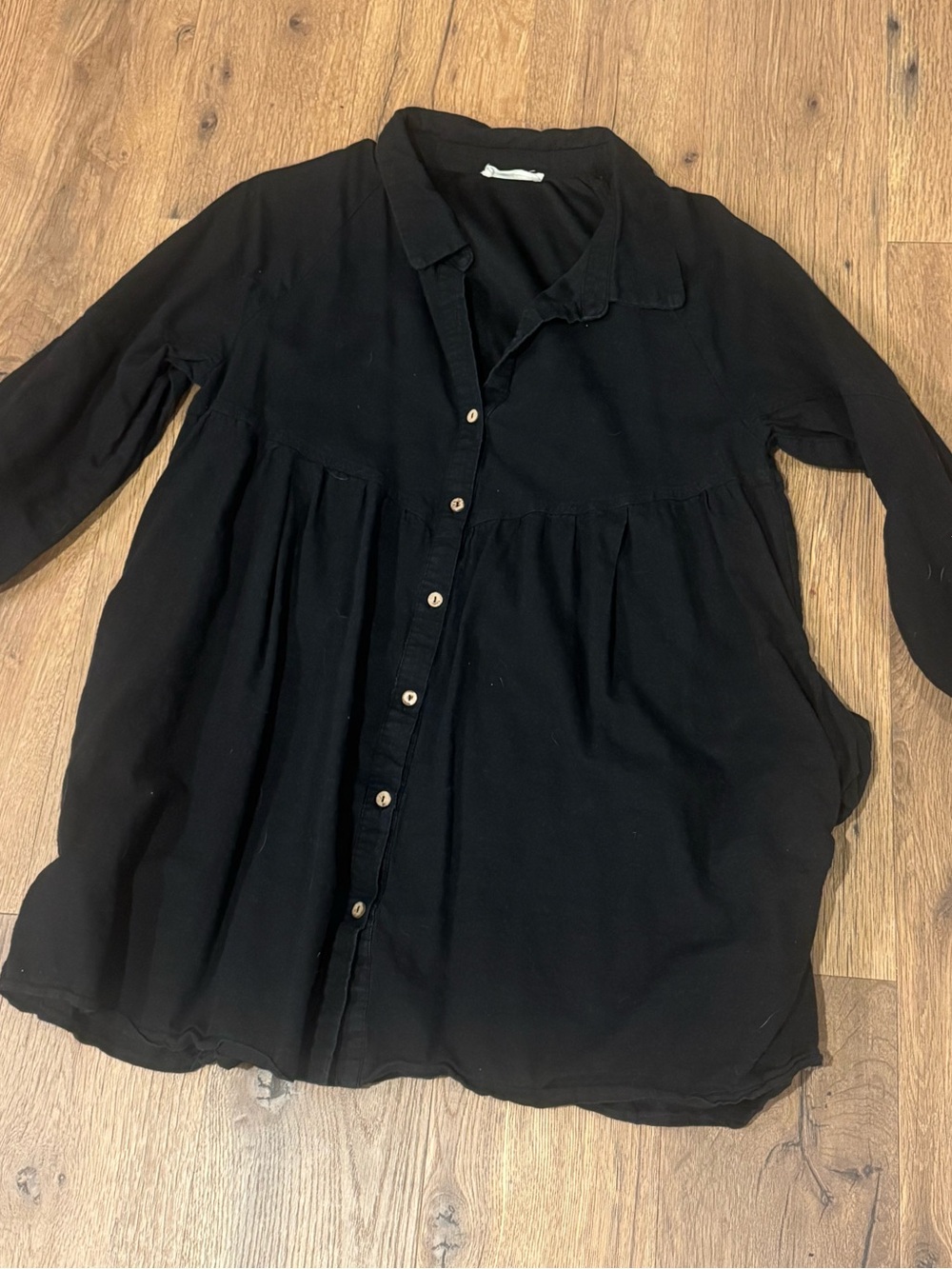 Boutique Black Button Down Shirt dress